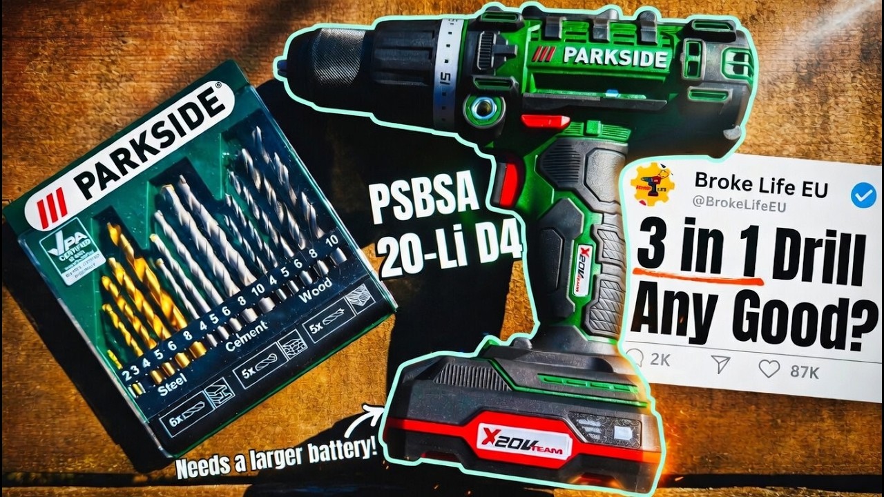 NEW 3 in 1 Parkside HOBBY hammer drill PSBSA 20-Li D4