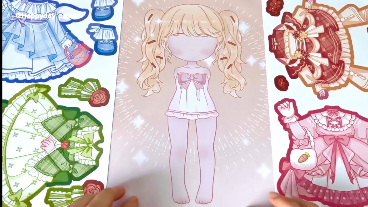 [🌸 ASMR Paper DIY 🌸] Compilation 10 minutes  Cute Paper Doll Dress Up Sticker Book ASMR