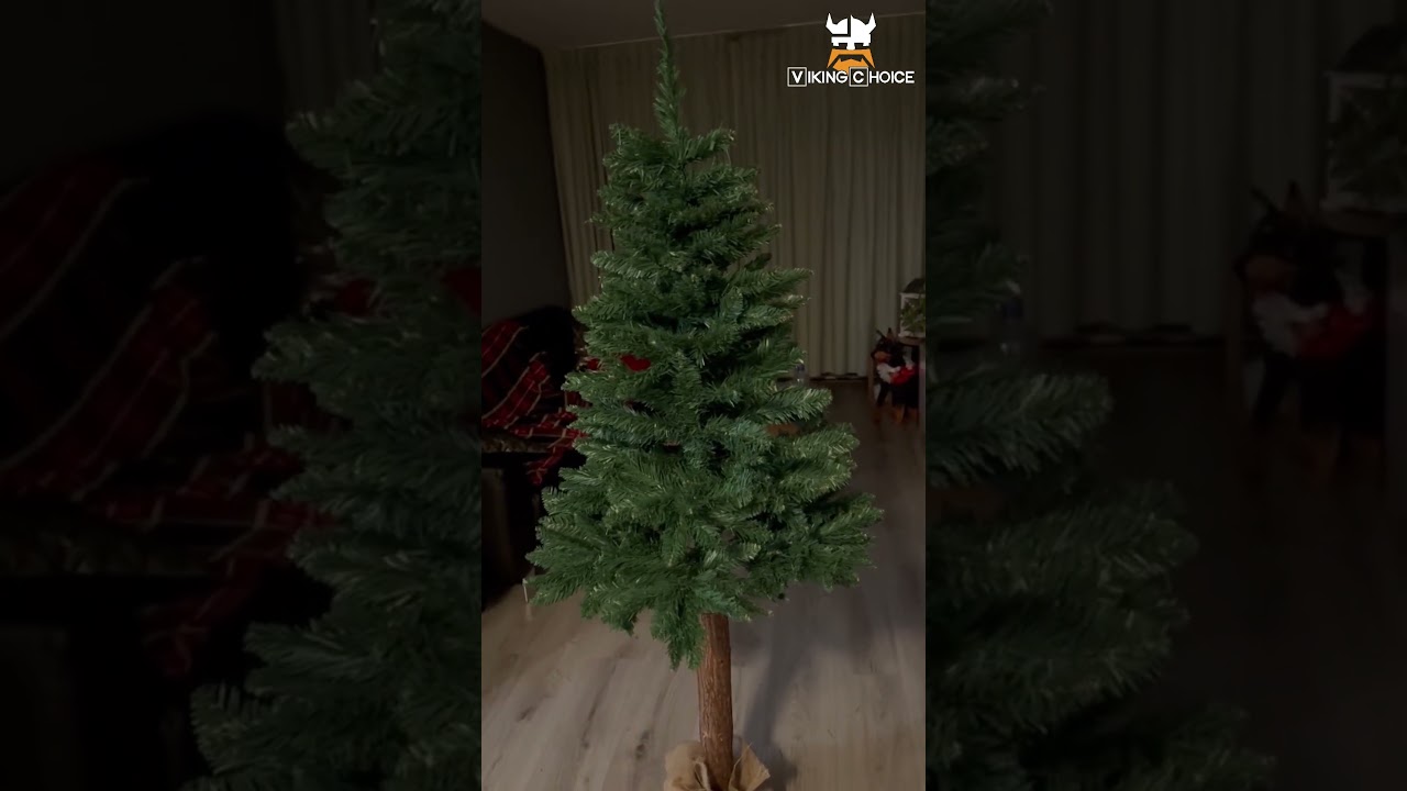 Viking Choice 160 cm artificial Christmas Tree - Natural spruce look with wooden trunk