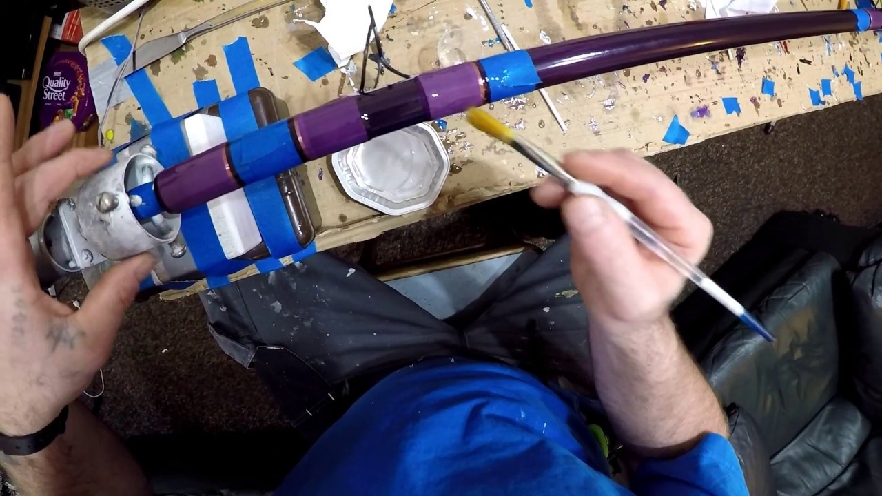 Conger fishing rod rebuild part 3...Epoxy finish and Embedding Motif...