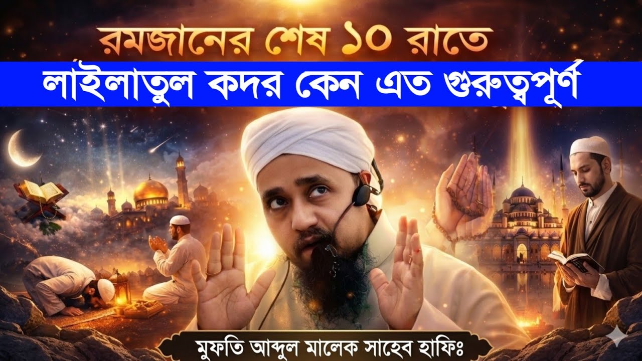 রমজানের শেষ দশ দিন: কেন রাসূল (সা.) ঘুম ত্যাগ করে ইবাদত করতেন? মুফতি আব্দুল মালেক সাহেব হাফিঃ 