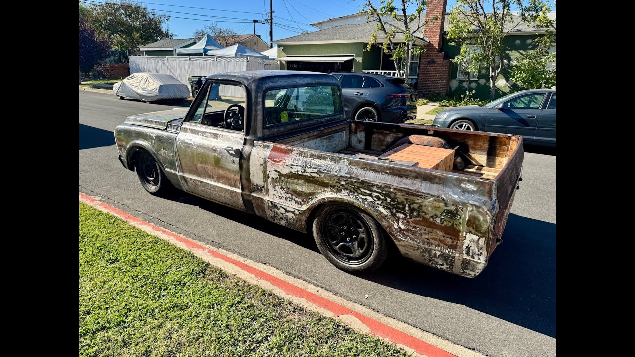 Ep37 C10 Crown Vic frameswap  Glass and hood install, quick drive and walk around