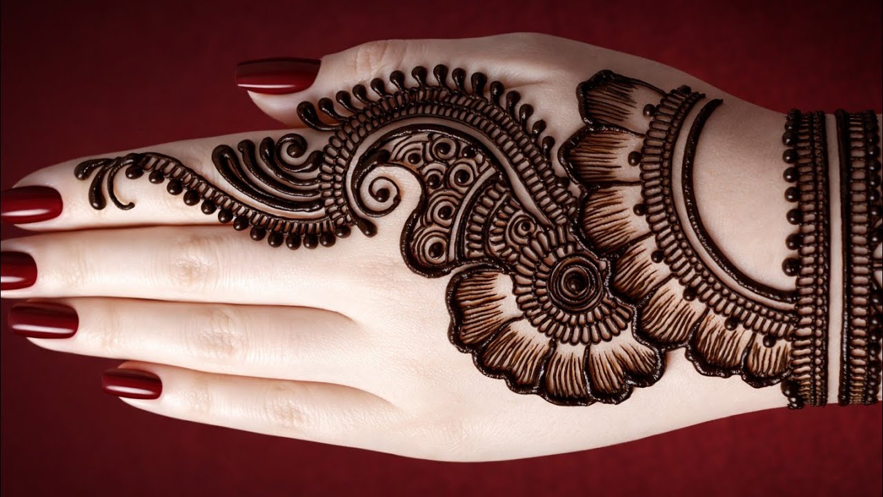 दिलचस्प back hand printed mehndi design ll वेरी सिंपल वेरी ब्यूटीफुल 