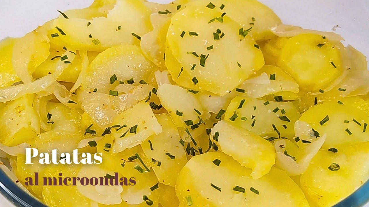 PATATAS para GUARNICIÓN al MICROONDAS, ricas y fáciles!!