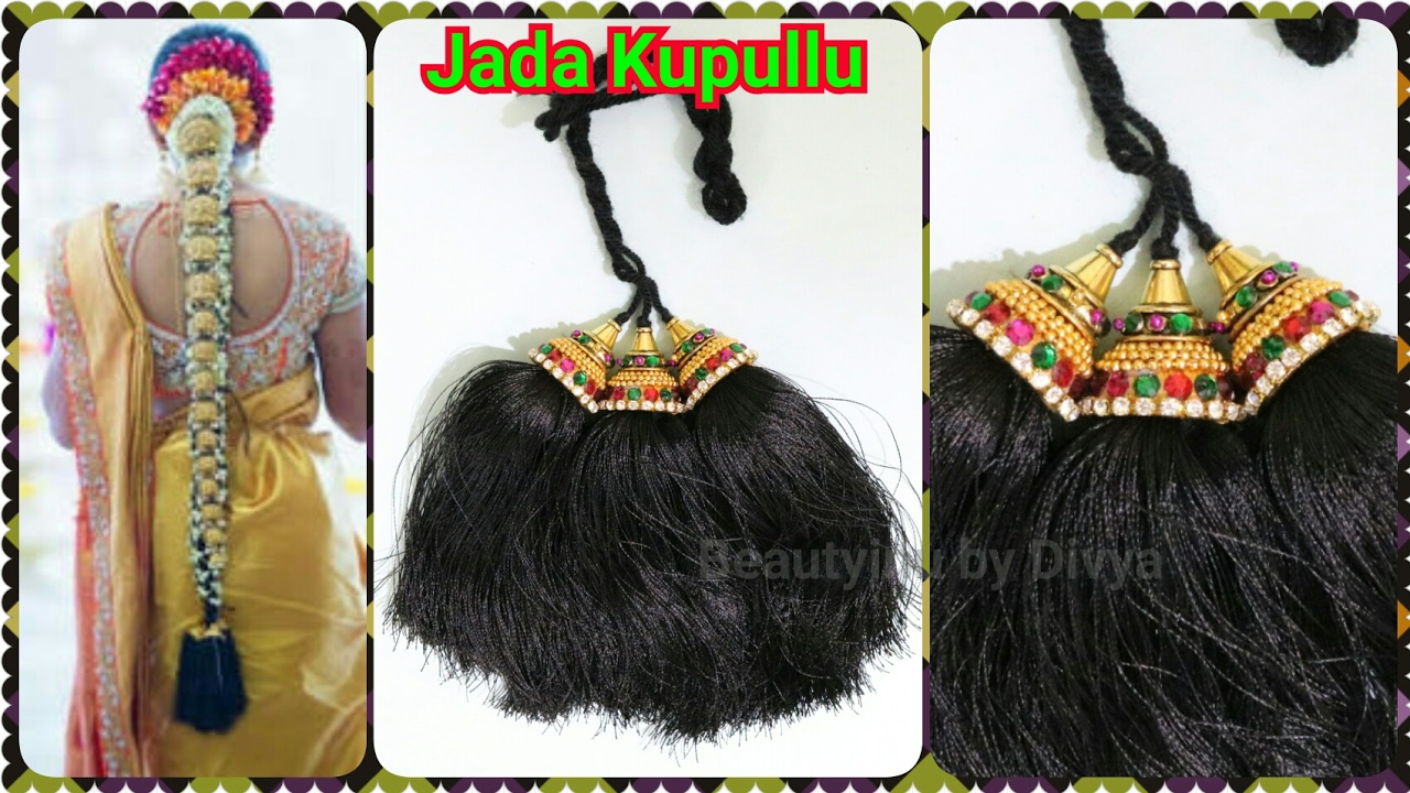 Hair Accessories: Silk Thread Jada Kunjalam at Home/ Jada Kupullu/Jada gantalu/Silk Thread Jewellery