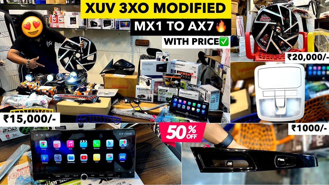 MAHINDRA XUV 3XO ACCESSORIES WITH PRICING ✅ XUV 3XO MX1 MODIFIED ✅ XUV 3XO BASE TO TOP MODIFIED