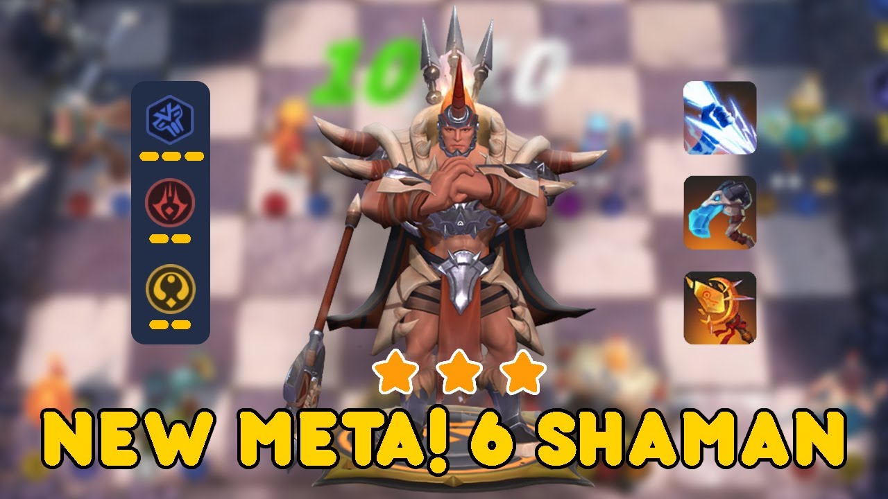 NEW META! 6 SHAMAN WITH KHAN 3 STARS! 6 SHAMAN 4 HORN 4 GOD - AUTO CHESS #005
