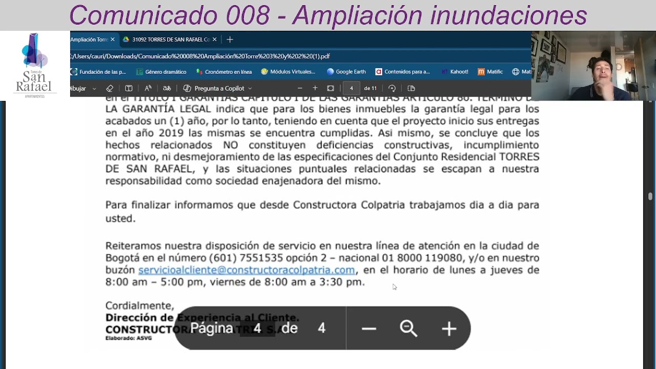 Comunicado 008 - Ampliación información Inundaciones.