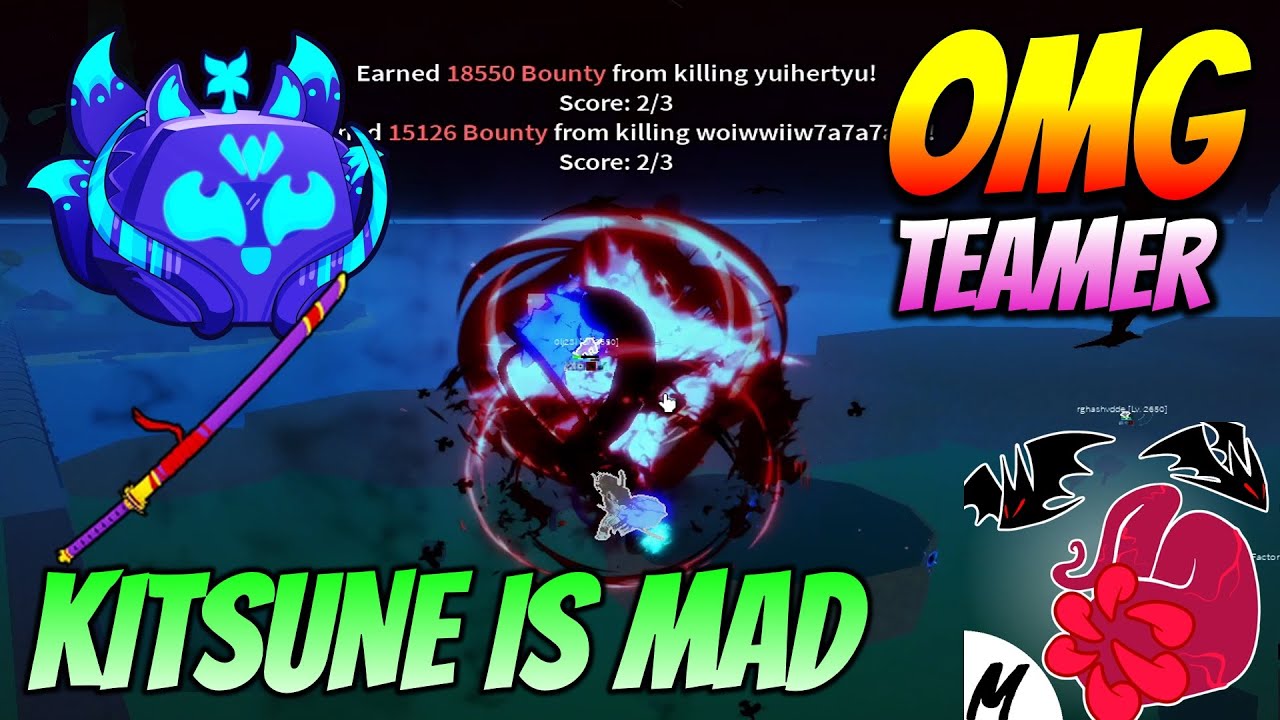 Это комбо Kitsune One Shot 30M просто БЕЗУМИЕ!!🤣💀Blox Fruits