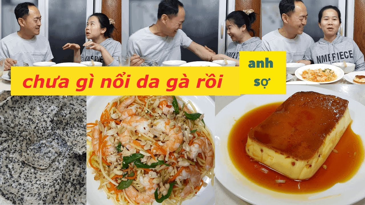 Chồng Hàn ăn Bánh Flan ,Gỏi Xoài Bánh Đa mè đen mà sợ nổi da gà khi nghe Vợ Việt kể chuyện