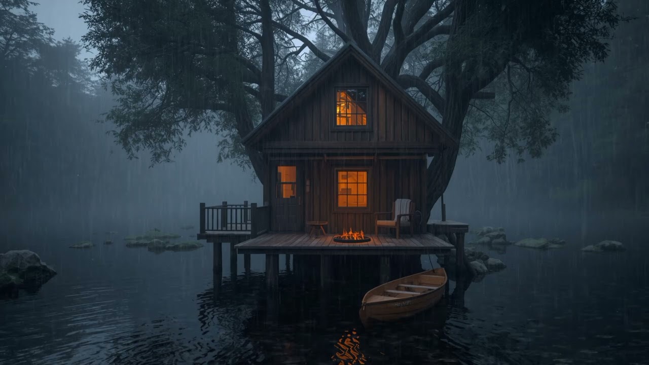 Heavy Rain and Thunderstorm Sounds for Sleeping & Studying | 100% Black Screen