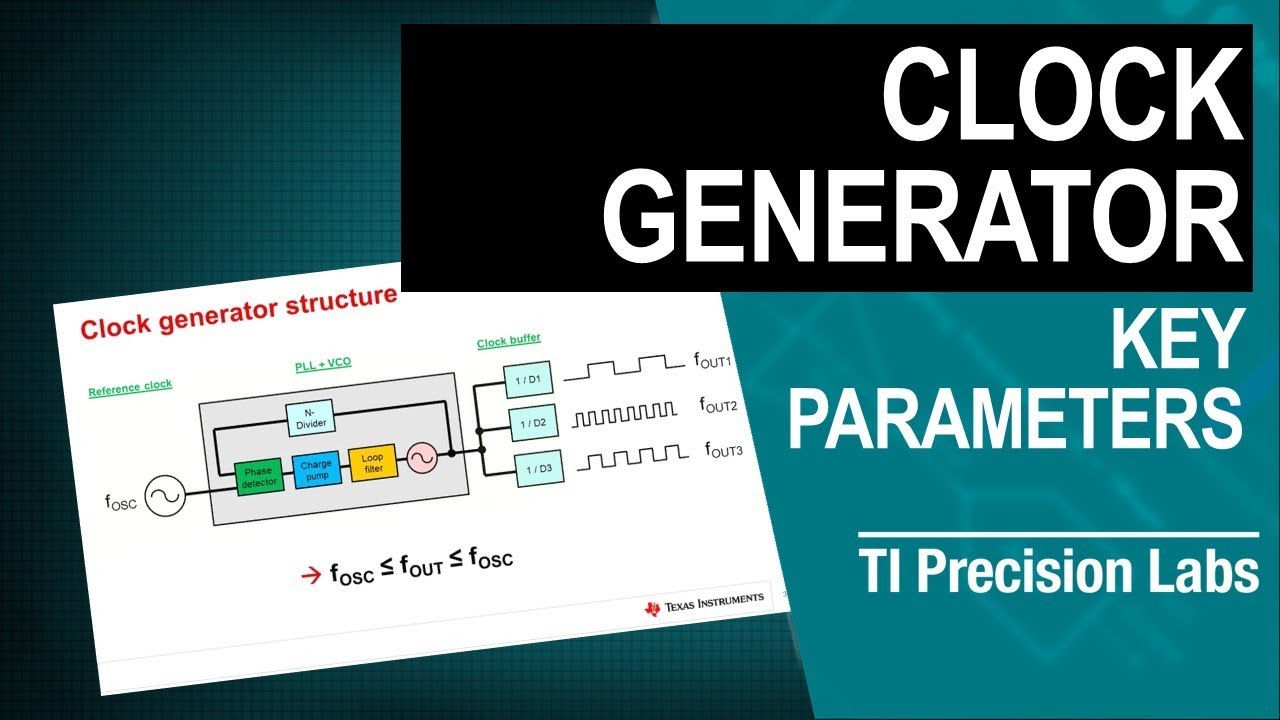 Clock generator key parameters and specifications