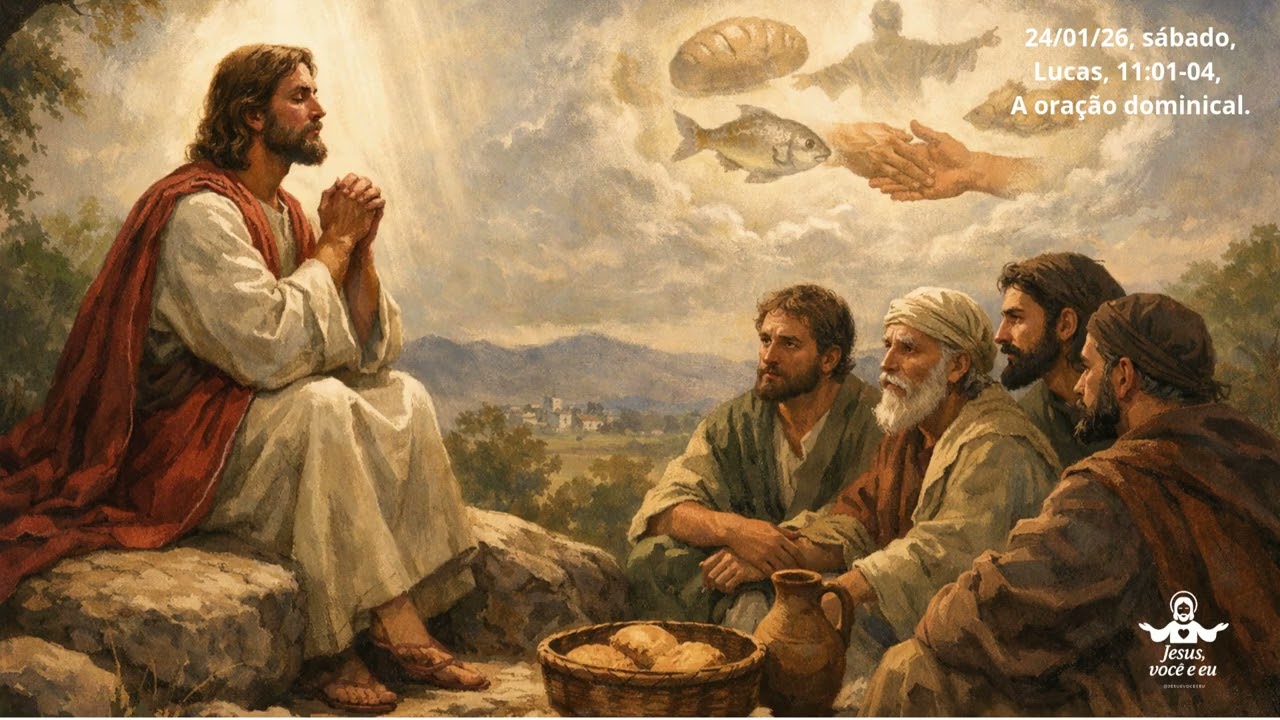 24/01/26, sábado, A oração dominical, Lucas, 11:01-04, #jesus #evangelho #vidaeterna #fe #amor