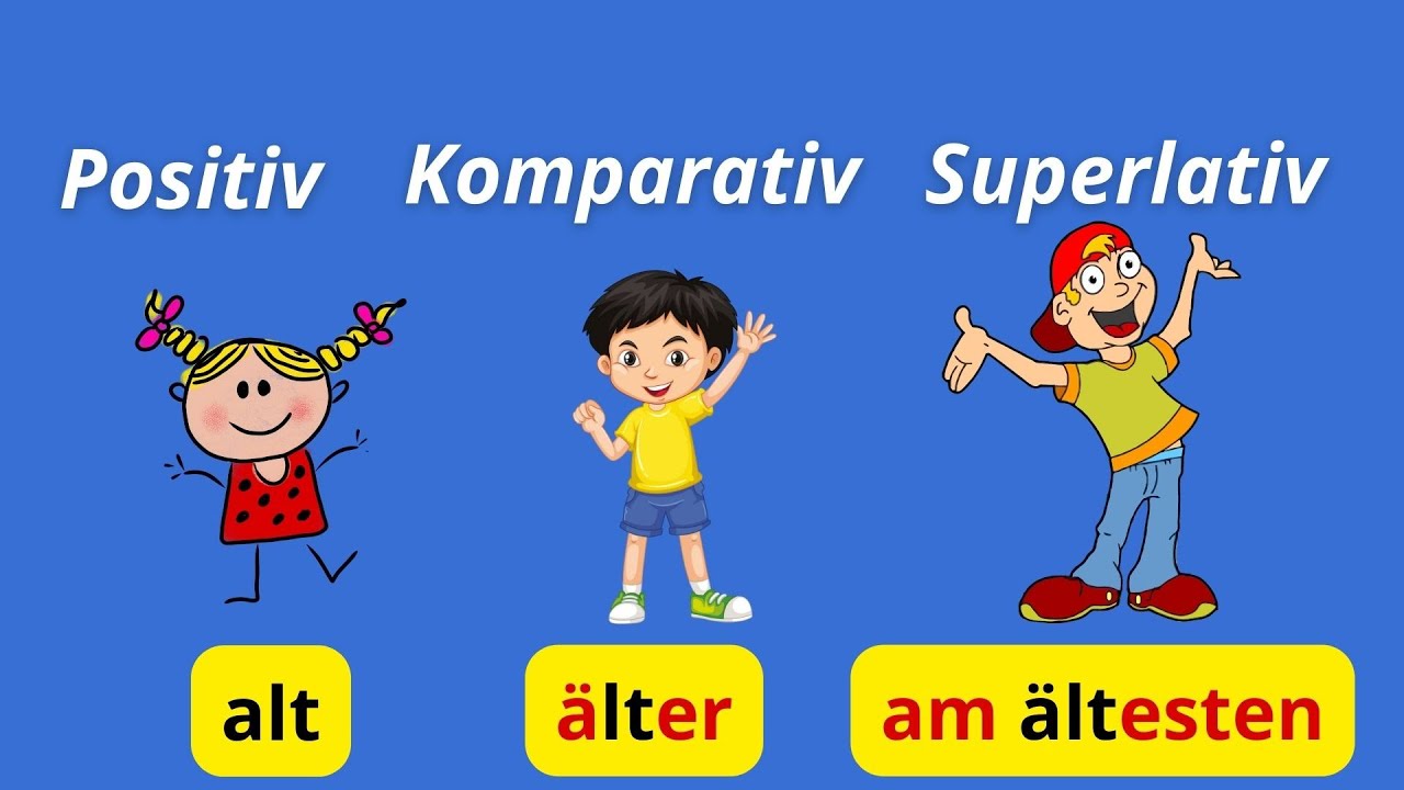 Deutsch lernen A1/A2 - Steigerung der Adjektive | Positiv - Komparativ - Superlativ