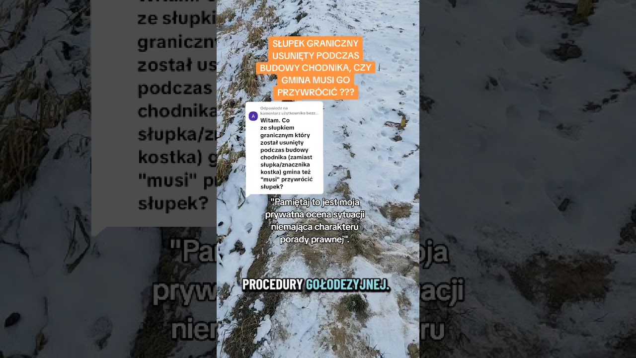 SŁUPEK GRANICZNY USUNIĘTY PODCZAS BUDOWY CHODNIKA, CZY GMINA MUSI GO PRZYWR&Oacute;CIĆ???