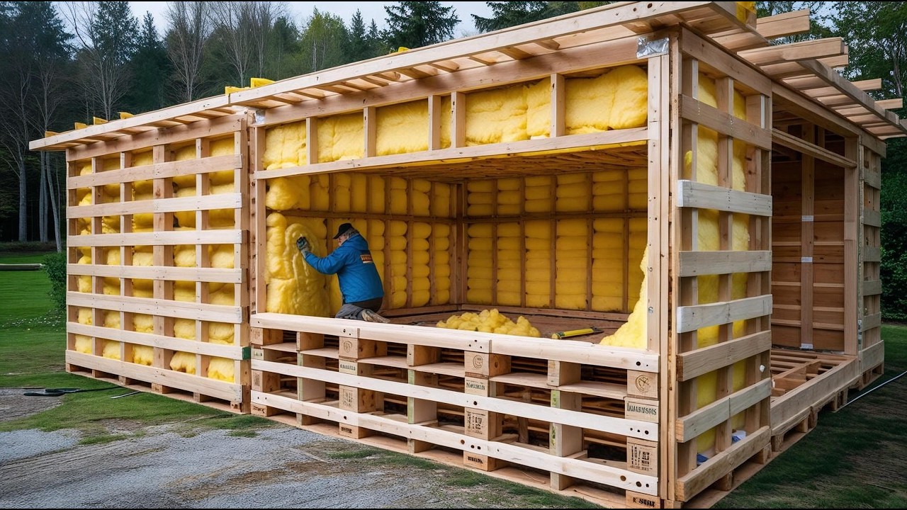 He Built Garage with Wood Pallets with Only $2000. By @normalguydoesitall