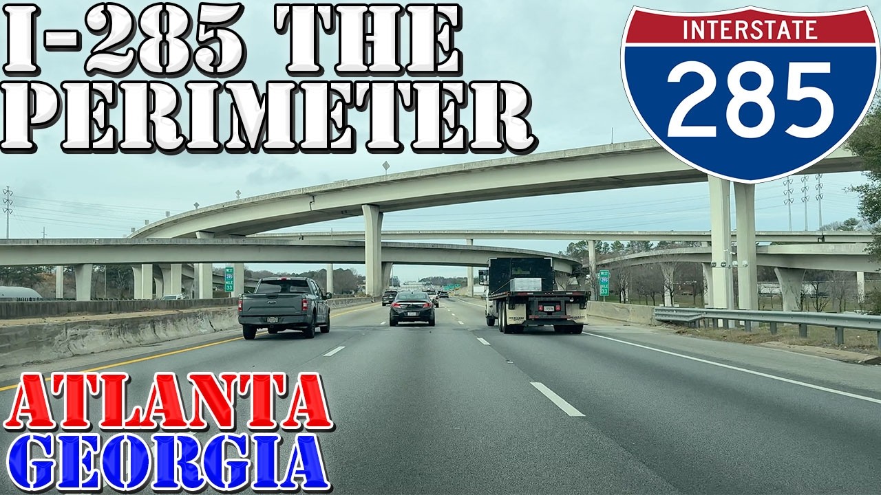 I-285 Outer - The Perimeter - FULL Loop ALL Exits - Atlanta - Georgia - 4K Highway Drive