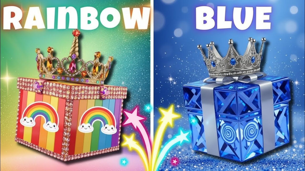 Choose your gift 😍🎁😱|| 2 gift box challenge|| Unicorn & Blue 💙 🦄#giftboxchallenge