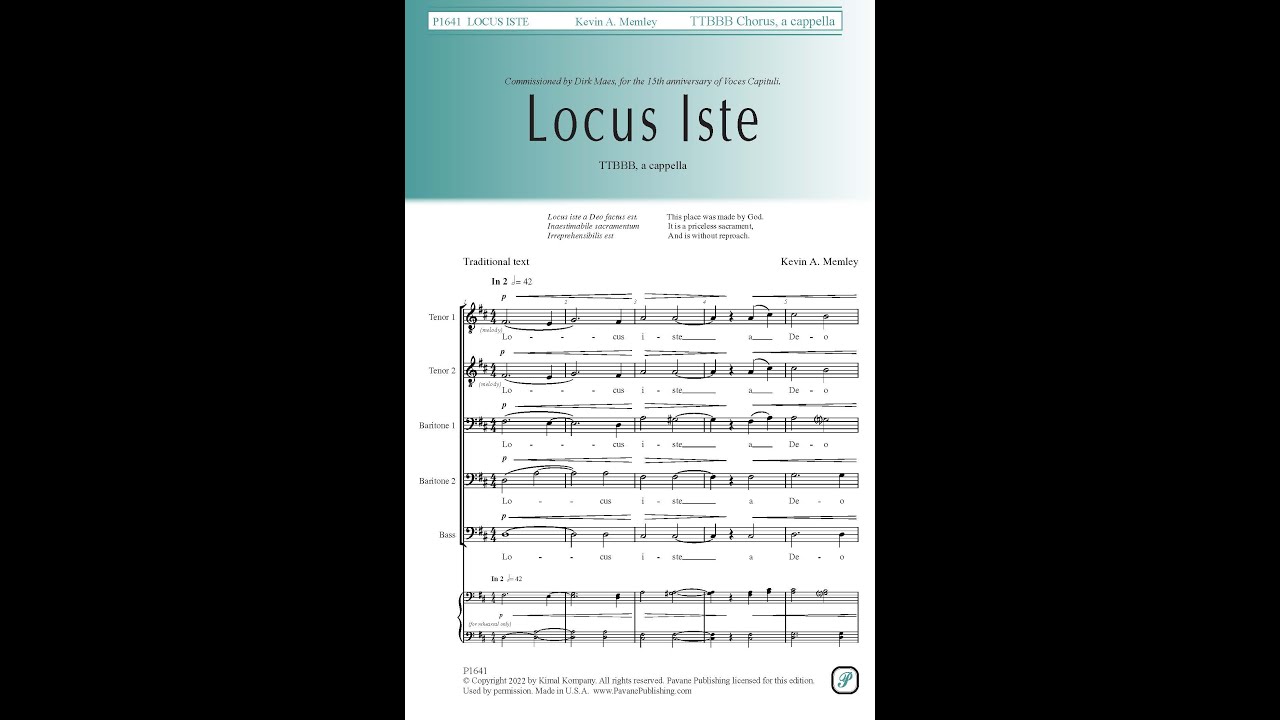 Locus Iste (TTBB)—Kevin A. Memley