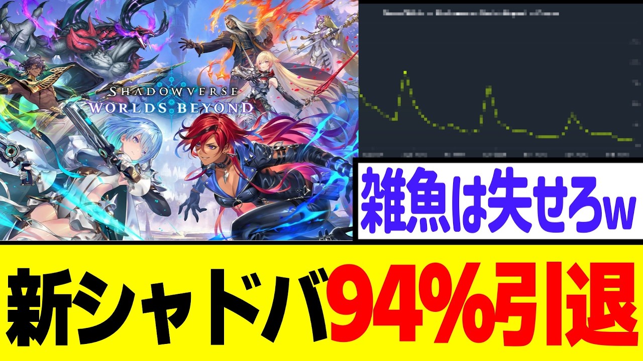 【悲報】「新シャドバ」遂にセルラン圏外！リリースから8ヶ月で94％の人が引退