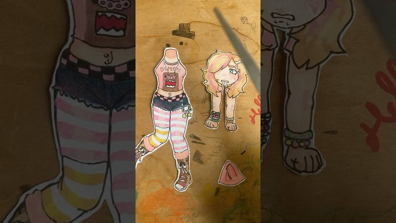 making my oc into a paper doll!! #art #fyp #shorts