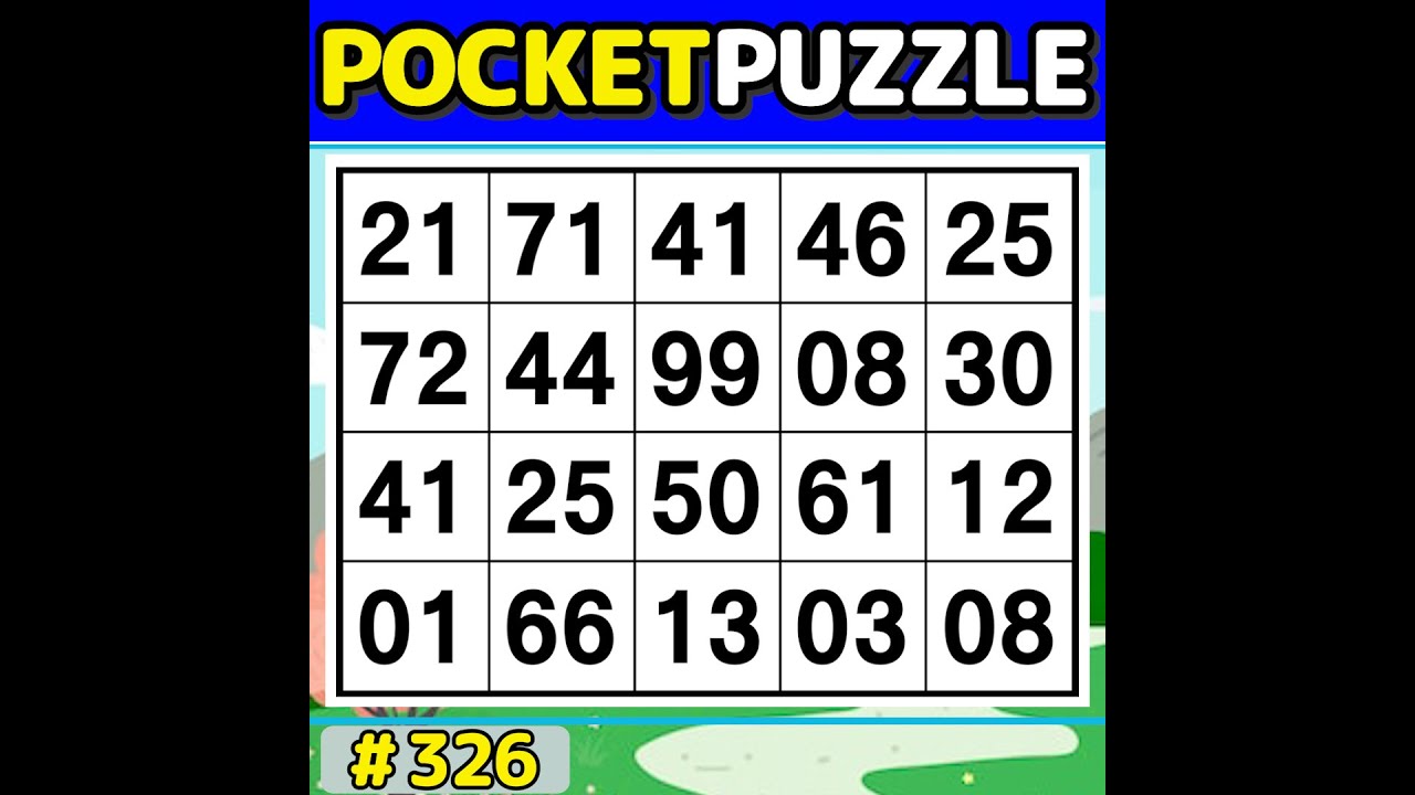 【Pocket Puzzle】 Easy and fun brain training! 《Number Search|Brain training》 #326