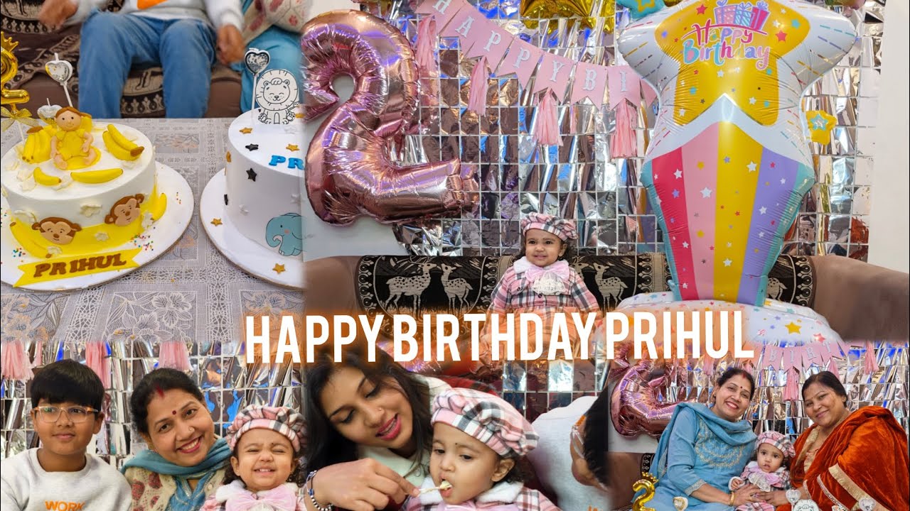 Prihul 2nd  Birthday celebration Vlog 🥳 Midnight Cake | Gifts | ISKCON Temple | Family Time 💖