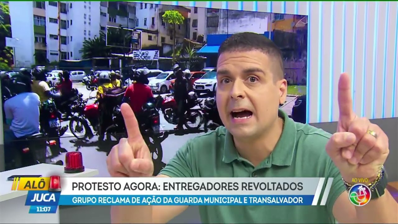 Motoboys fazem manifestação após agressão por um guarda municipal | Alô juca | Tv aratu