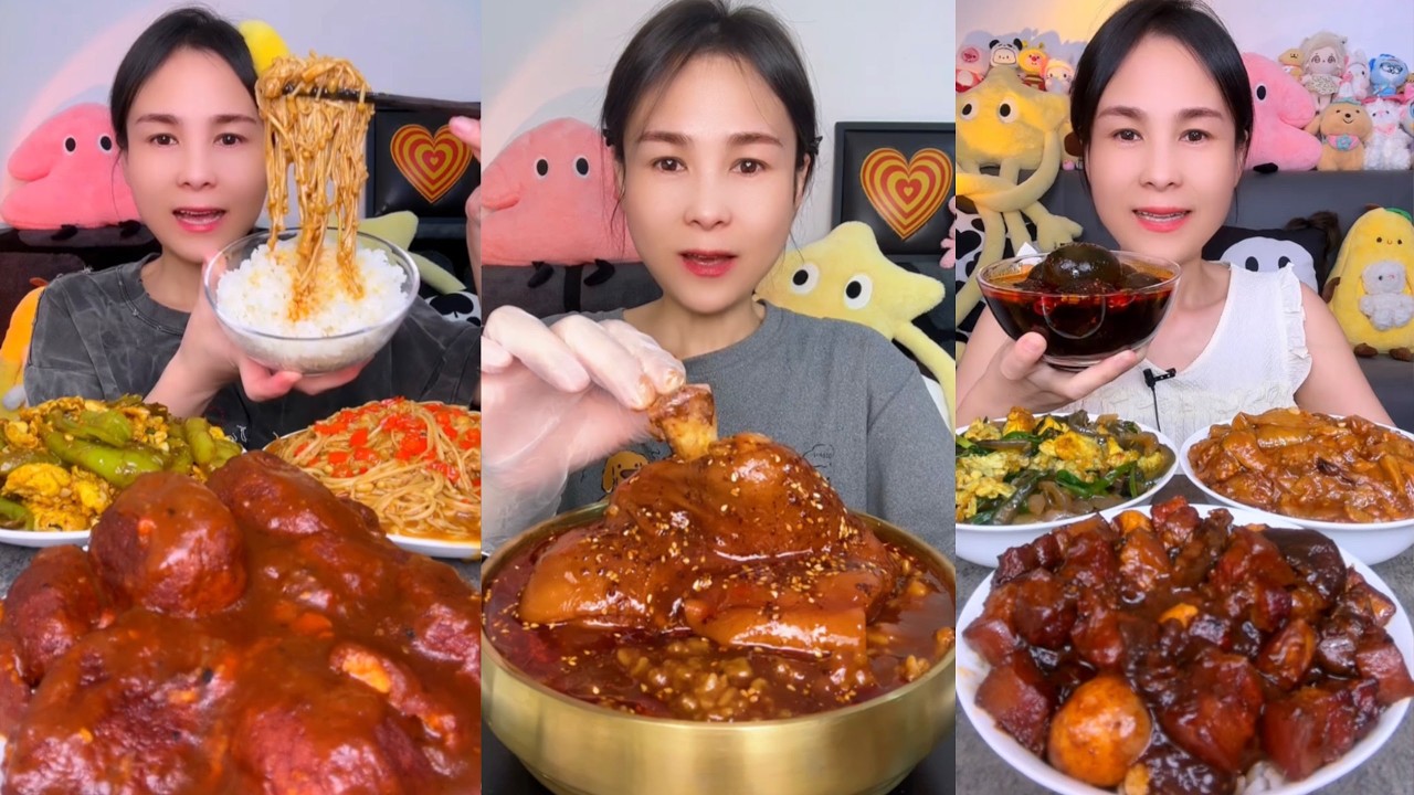 【ASMR】【MUKBANG】SPICY BRAISED PORK BELLY | EATING SHOW |CHINESE MUKBANG |食べ |吃播 #eating #food #188
