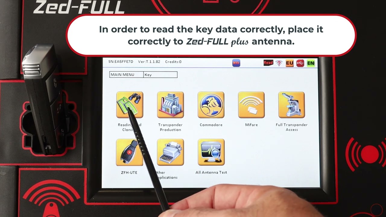 PLACING VW PASSAT SMART REMOTE (VVR101+) ON THE Zed-FULL plus ANTENNA
