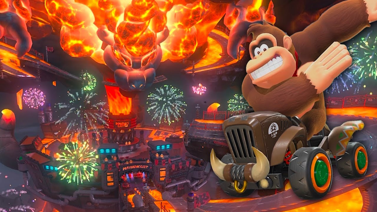 Bowser's Castle Final Race of Donkey Kong - Mario Kart World