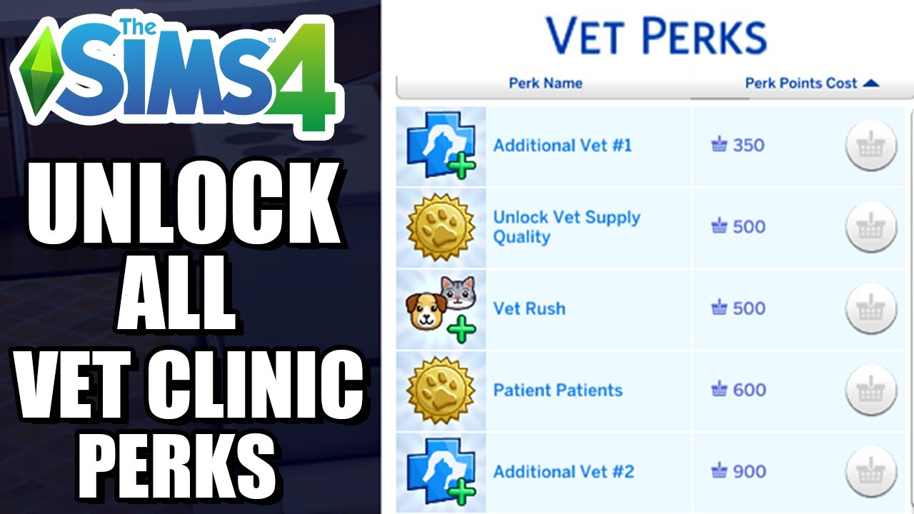 How To Use Vet Clinic Perk Cheats (Unlock All Perks Cheat) - The Sims 4