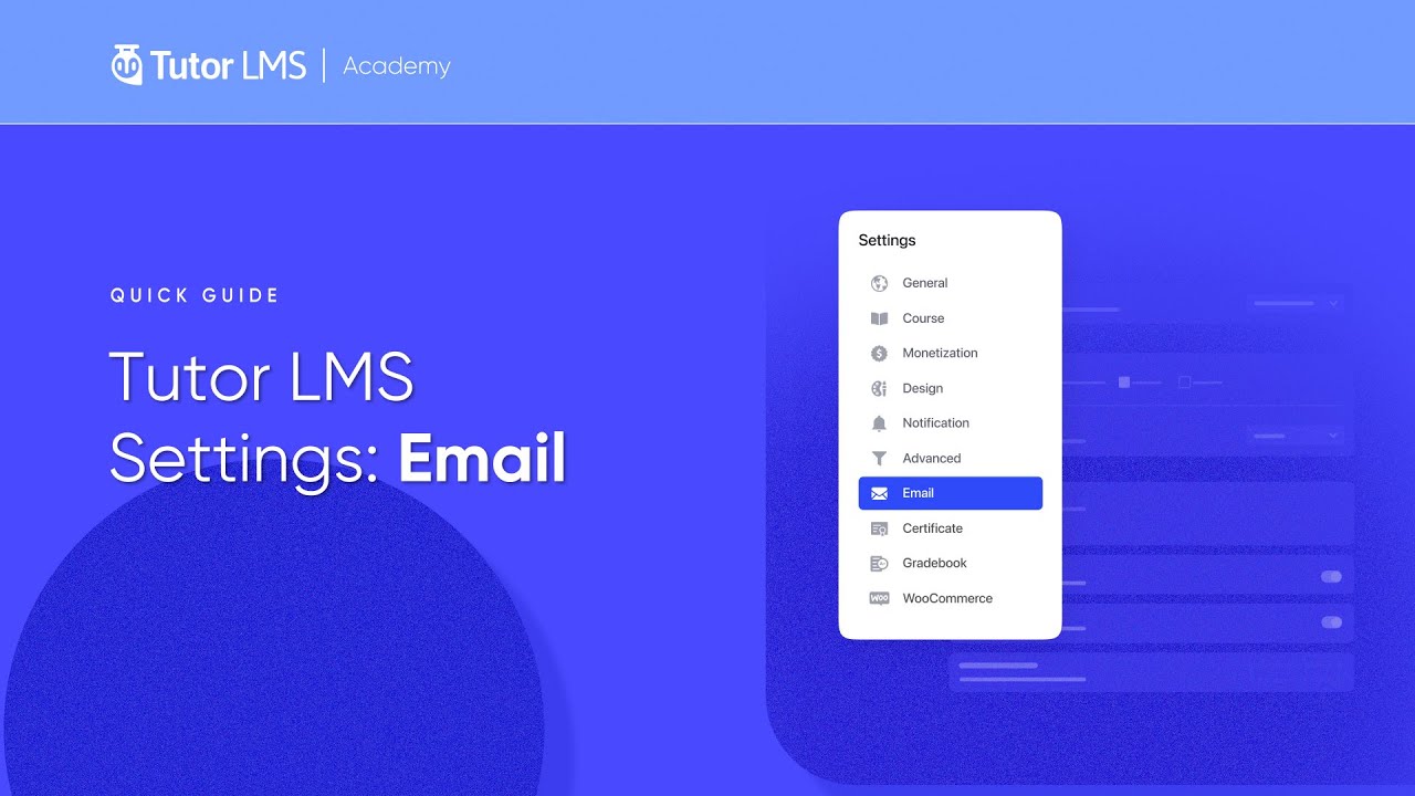 Tutor Settings: Email