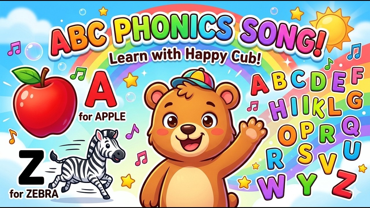 The BEST Phonics Song for Kids! ABC Fun with Happy Cub TV #NurseryRhymes