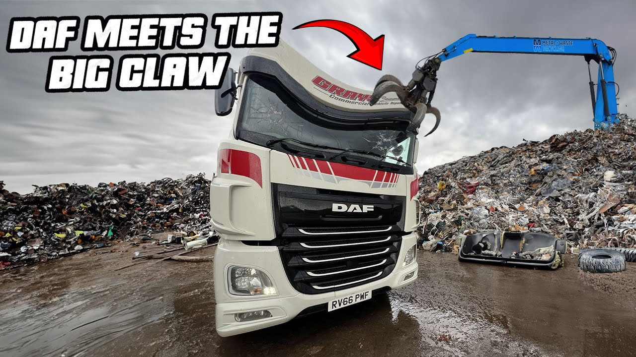 Truck gets stuck in a field !! | DAF visits the scrap yard 