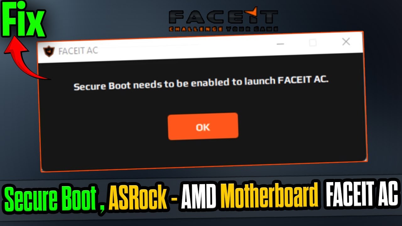 🔐 Как исправить ошибку безопасной загрузки FACEIT AC на материнских платах ASRock AMD | Полное ру...