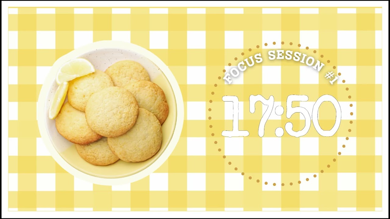 Pomodoro Timer 4x25 (2 Hours) | Focus With Me Study Session | Lemon Cookie Springtime Lo-Fi Beats!