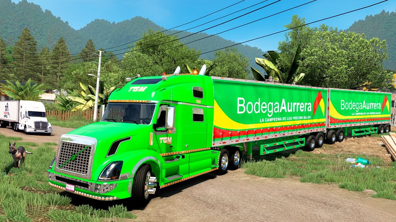 Doble tr&aacute;iler VOLVO VNL Carretera Peligrosas Chiapas M&eacute;xico American Truck Simulator