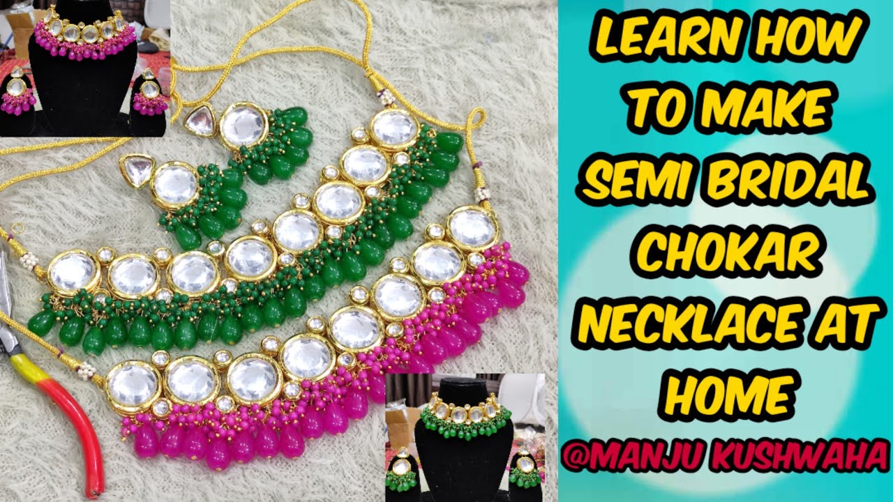 Learn how 2 make Bridal Kundan Necklace at Home/step by step#workfromhome#online#handmade#jewellery