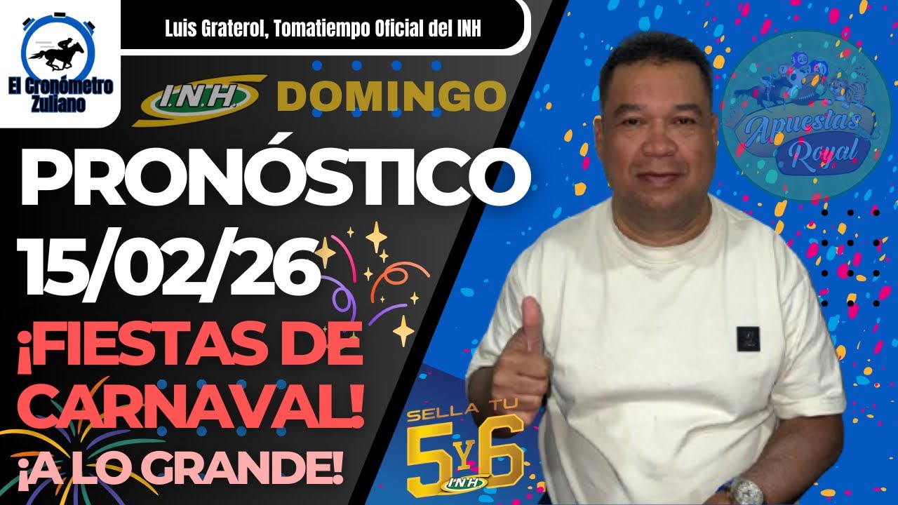 Pron&oacute;stico La Rinconada Caracas para el DOMINGO 15 de Febrero del 2026 | Exclusiva | #hipismo #5y6