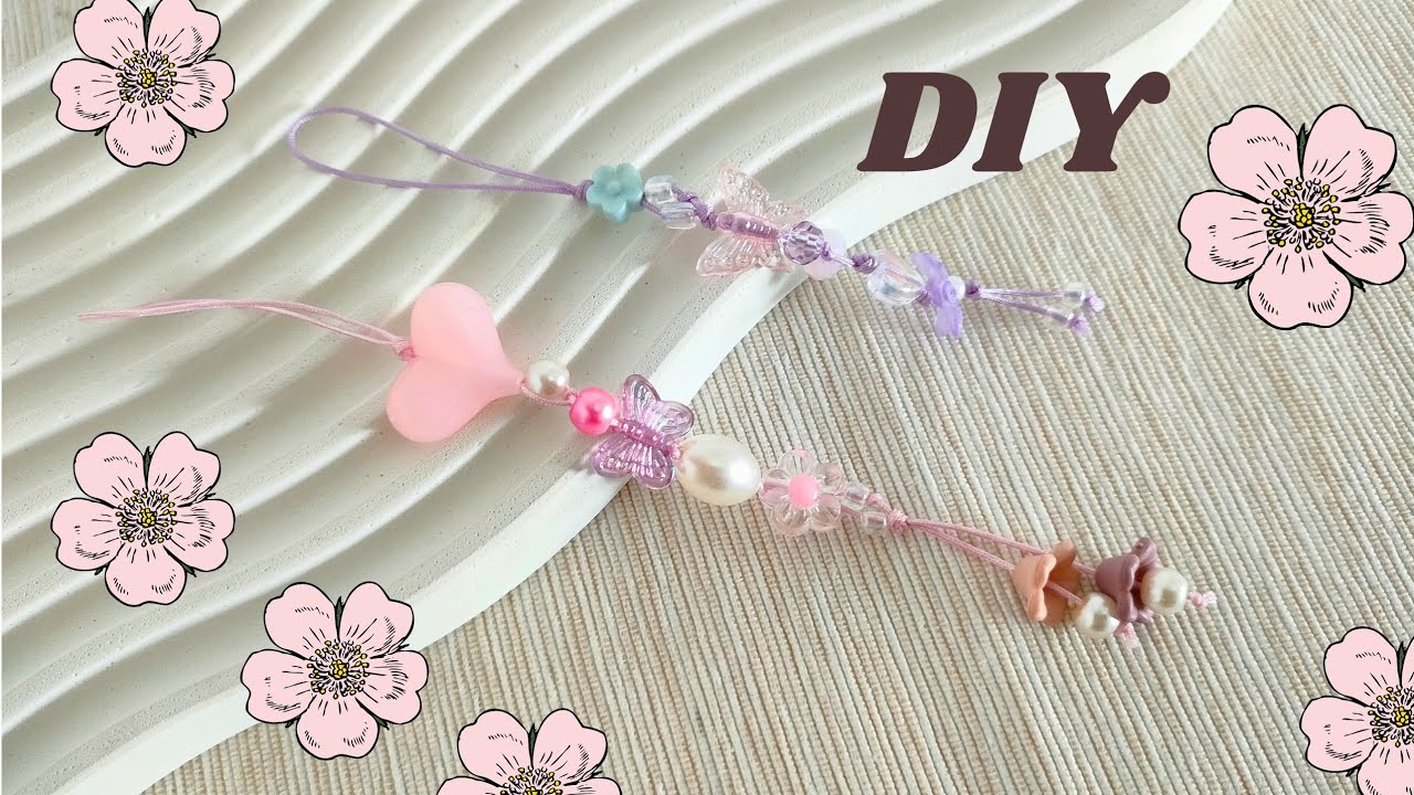 Tutorial Phone Strap Charm || Keychain Dengan Manik-Manik Yang Lucu