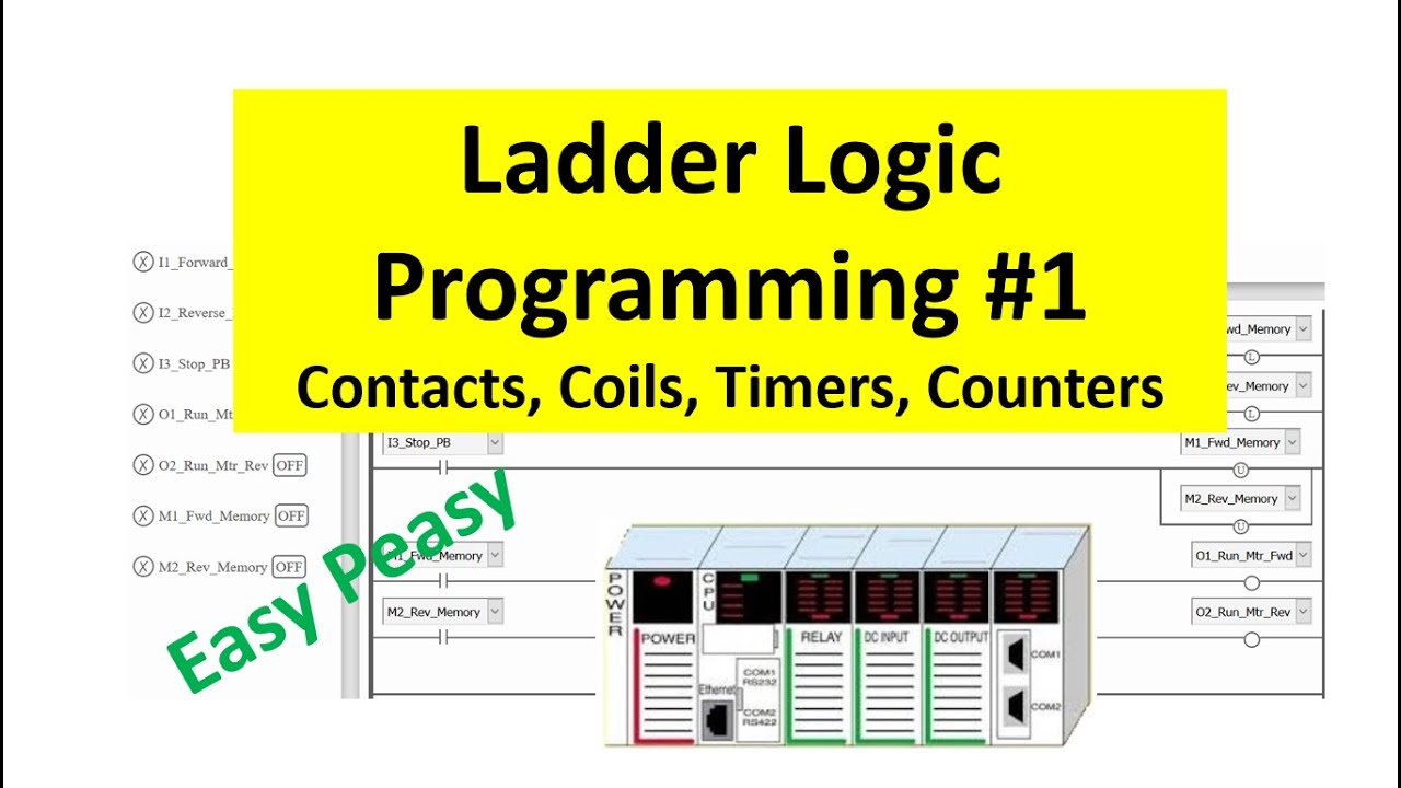 How to Program PLC Ladder Logic: #1 - Contacts, Coils, Timers, Counters