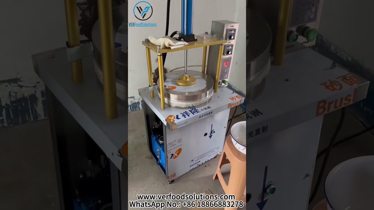VERFOODSOLUTIONS Embossed Pattern Bread Hydraulic Tortilla Press Machine Test for Yemen Customer