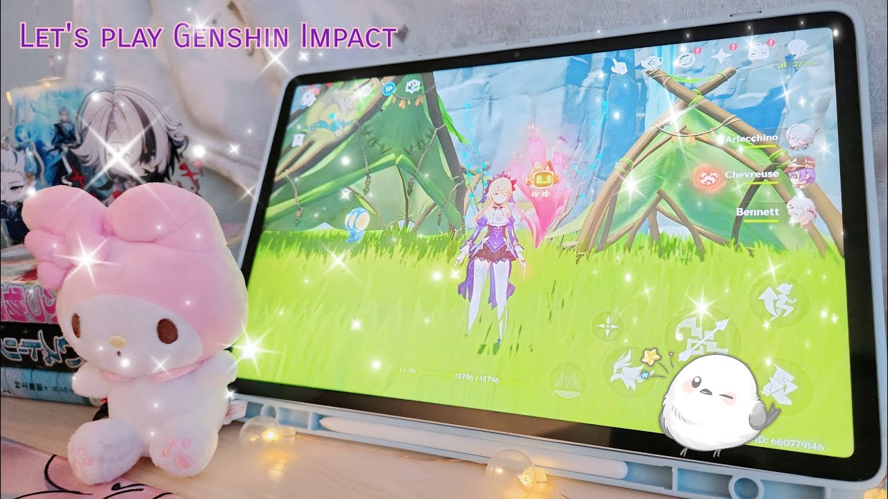 Playing Genshin Impact on a cozy winter evening | Gameplay ambiance 4K (eng dub)