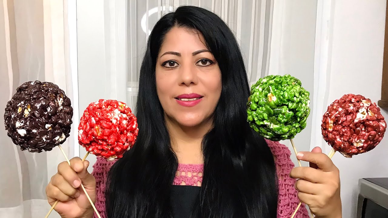 🍿🍭ASMR  PALOMITAS DE COLORES EN PALETA🍭🍿