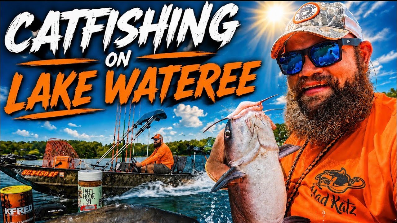 Catfishing on Lake Wateree, South Carolina. Catch and cook with me on a fall day.