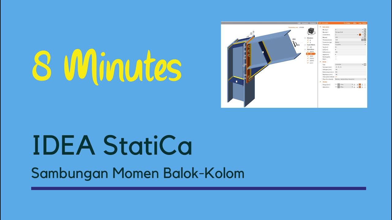 IDEA StatiCa - 1: Sambungan Momen Balok-Kolom Baja
