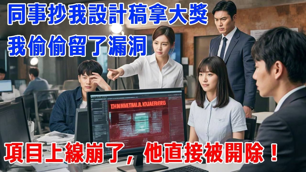 同事抄我設計稿拿大獎，我偷偷留了漏洞，項目上線崩了，他直接被開除！#打脸 #正能量 #故事分享 #生活經驗 #职场 #正能量剧情 #原创动画 #原创