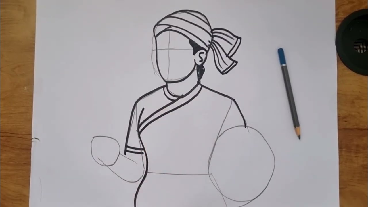 How to draw Jhansi ki Rani Laxmi Bai Drawing | Independence day drawing | Freedom fighter drawing