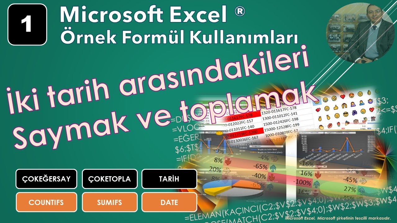 Excel İki tarih arasındakileri saymak - örnek fonksiyon kullanımları -1